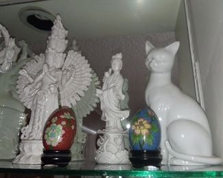 Blanc De Chine Figurines & Cloisonne Eggs
