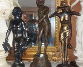 Bronze Figurines On Marble Bases