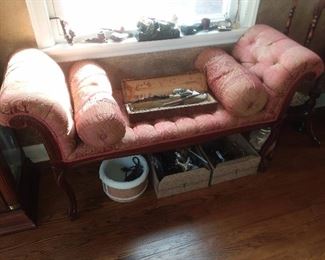 Red Upholstered Bench Seat