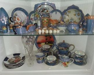 Assorted Blue & Orange China Sets (Mostly Occupied Japan)