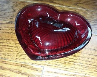 RARE Lalique Heart Shaped Dish