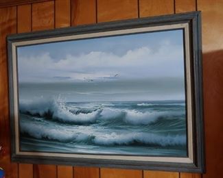 Ocean Themed Oil on Canvas