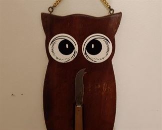 Retro Owl Cheese/Snack Tray