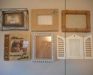 Lot of 6 picture frames, metal, fabric, wood & resin https://ctbids.com/#!/description/share/166478
