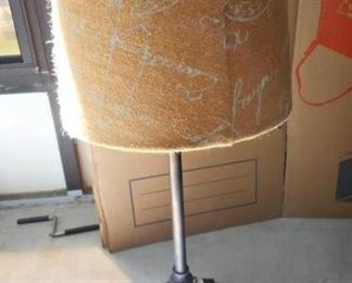 Rubbed Bronze color Lamp w/ Burlap Shade 31" tall https://ctbids.com/#!/description/share/166493