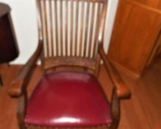 Antique Rocking Chair w/ Leather Seat https://ctbids.com/#!/description/share/166502