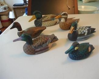 Lot of 7 carved & painted wood duck decoy figurines https://ctbids.com/#!/description/share/166511