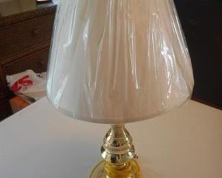 Brass tone lamp with shade, New https://ctbids.com/#!/description/share/166530