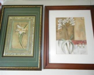 Lot of 2 framed & matted floral pictures, largest is 23 x 19"   https://ctbids.com/#!/description/share/166532