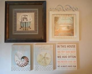 Lot of 5 decor pictures, some framed, largest is 14" https://ctbids.com/#!/description/share/166534