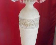 Tall beige lamp w/shade, 62" tall https://ctbids.com/#!/description/share/166576
