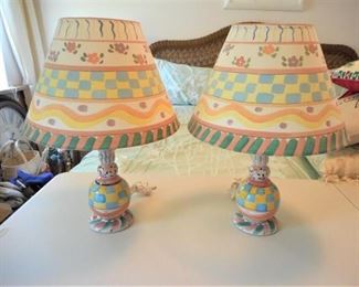 Pair of Modern Painted Lamps w/matching Shades https://ctbids.com/#!/description/share/166597