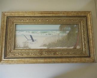 Seaside wall art print, framed & matted 27.5 x 15.5" https://ctbids.com/#!/description/share/166622