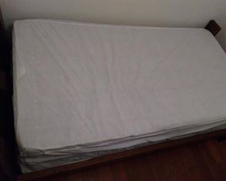 Twin bed - Wood frame w/mattress & boxspring + https://ctbids.com/#!/description/share/166765