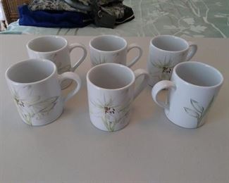 Set of 6 Corelle Coordinates Stoneware Mugs - Lilly pattern https://ctbids.com/#!/description/share/167453