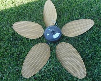 Outside Wet Fan Ceiling Fan- Wicker look plastic fan blades https://ctbids.com/#!/description/share/167506