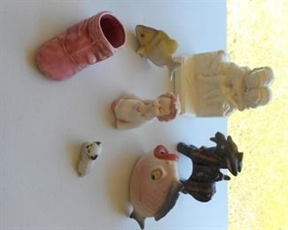 Lot of 7 vintage figurines - donkey, bootie, fish, girl, dog, Made in Japan https://ctbids.com/#!/description/share/167692