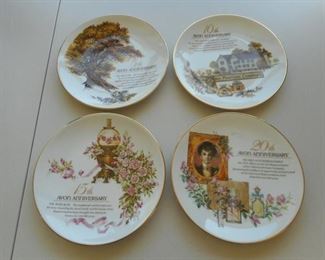 4 Avon anniversary 5 yr, 10 yr, 15 yr, 20 yr plates - porcelain w/24K trim https://ctbids.com/#!/description/share/167784