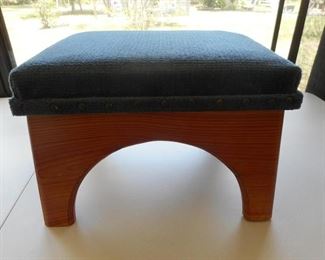 vintage solid wood & blue upholstered footstool https://ctbids.com/#!/description/share/167788