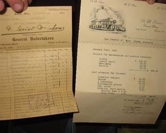 Old 1920's Peters funeral bill
