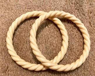 Victorian Era genuine Ivory bangle bracelets 
***It is legal to sell this item under federal guidelines for the sale of Ivory ***