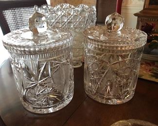 We found another crystal biscuit jar in a different pattern