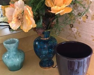Ceramic vase, cloisonné vase, black vase made in Germany