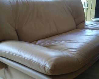 pair of modern Italian leather sofas