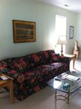 Floral Sofa, Drexel Coffee Table and Henredon End Tables