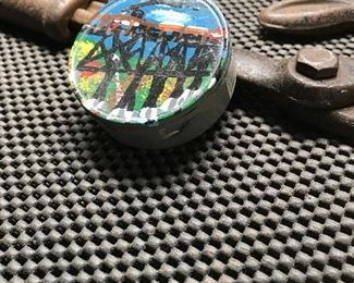 Snuff can done with a toothpick.. some nice folk art