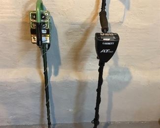 Metal detectors with accompanying accessories. Garrett
