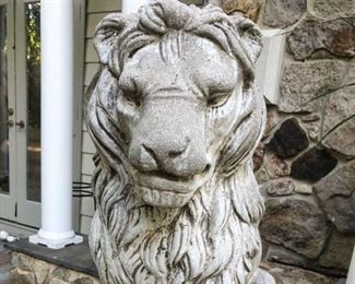 2' tall concrete lion guardian statue (Leo)