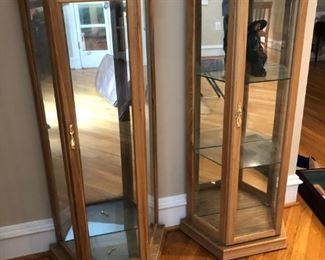 Wooden, glass display cases