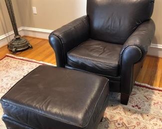 Leather couch w/ottoman