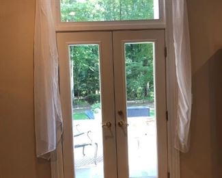 Window sheers, wooden curtain rod