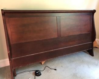 Cherry wood King sleigh bed