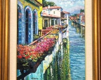 Howard Behrens "Bassano Del Grappa, Series Variation #2" oil on canvas w/COA