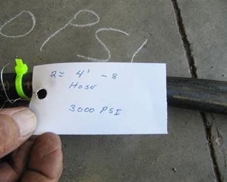 New Lot of (2) High Pressure 3000 PSI Hydraulic Hose 3 ' Long with -8 Fitting