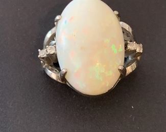 Opal and diamond Ring