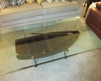 Whimsical row boat coffee table