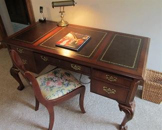 Leather inlay desk