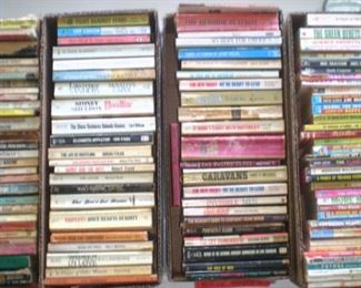 Paperback books, romance novels, science fiction and guy novels. $3 a boxful!
