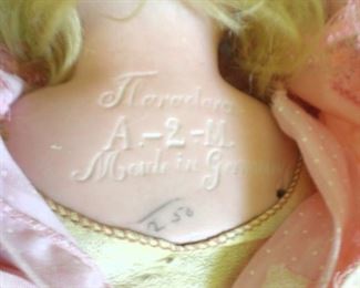 Markings on antique doll.