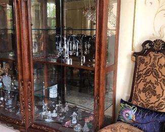 One Section of the Glazed Cabinets (small items are not for sale in this cabinet 