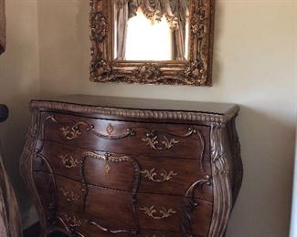 Four Drawer Chest , Wall Mirror 
