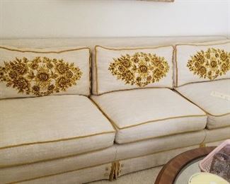 Hand Painted Vintage Linen Sofa