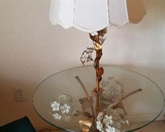 Beautiful Glass & Metal Lamp Table