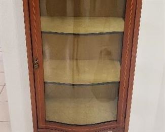 Sheraton Style Small Display Cabinet with Curved Glass