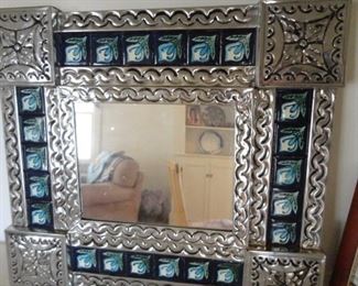 SILVER FRAMED MIRROR 