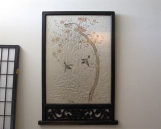 Oriental Silk Embroidery in frame